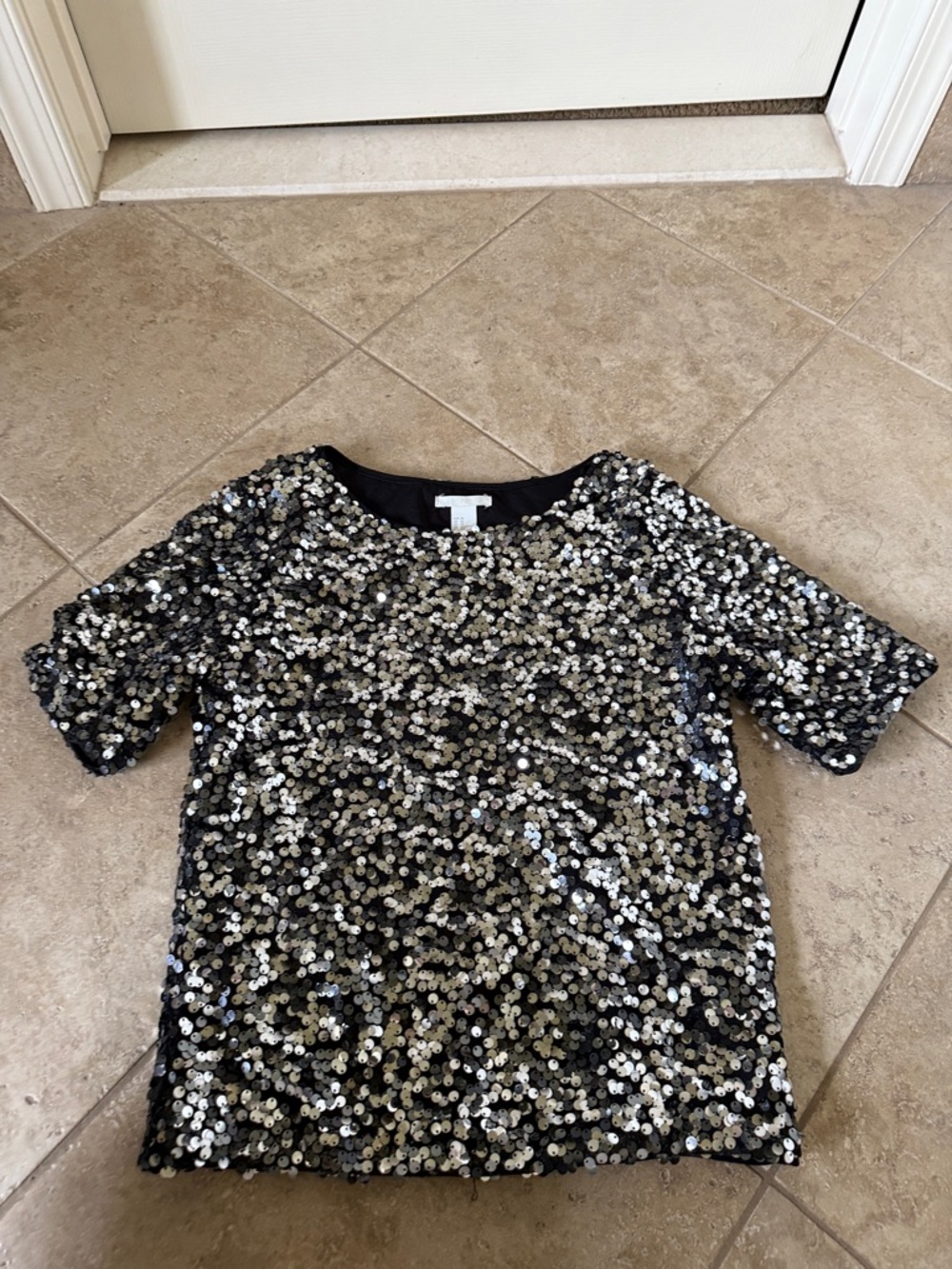 H&M Sequin Short Sleeve